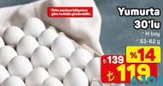 YUMURTA 30'LU M BOY 53-62 G YUMURTA 30'LU M BOY 53-62 G